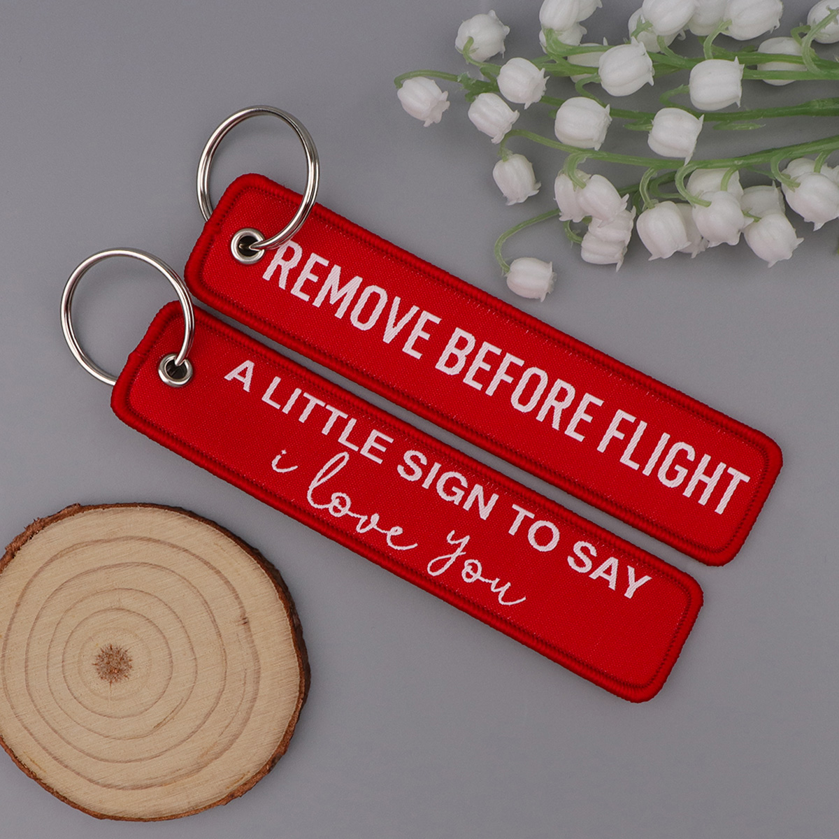 Car Accessories Quotation - 1 個の引用刺繍キータグジェットタグキーホルダーオートバイ車バックパックファッションキーリングアクセサリー
