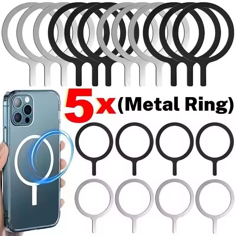 Car Phone Holder Magnetic - ステンレス製ユニバーサル磁気金属プレートリング、マグセーフワイヤレス充電器用鉄シートステッカー、マグネット式車載携帯ホルダー
