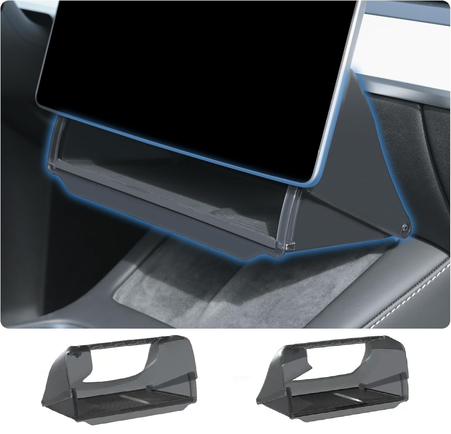 Car Seat Organizer - テスラモデル Y/3 ハイランドモデル Y ジュニパー隠し収納ボックスオーガナイザートレイ中央制御画面ボックスの下カーアクセサリー