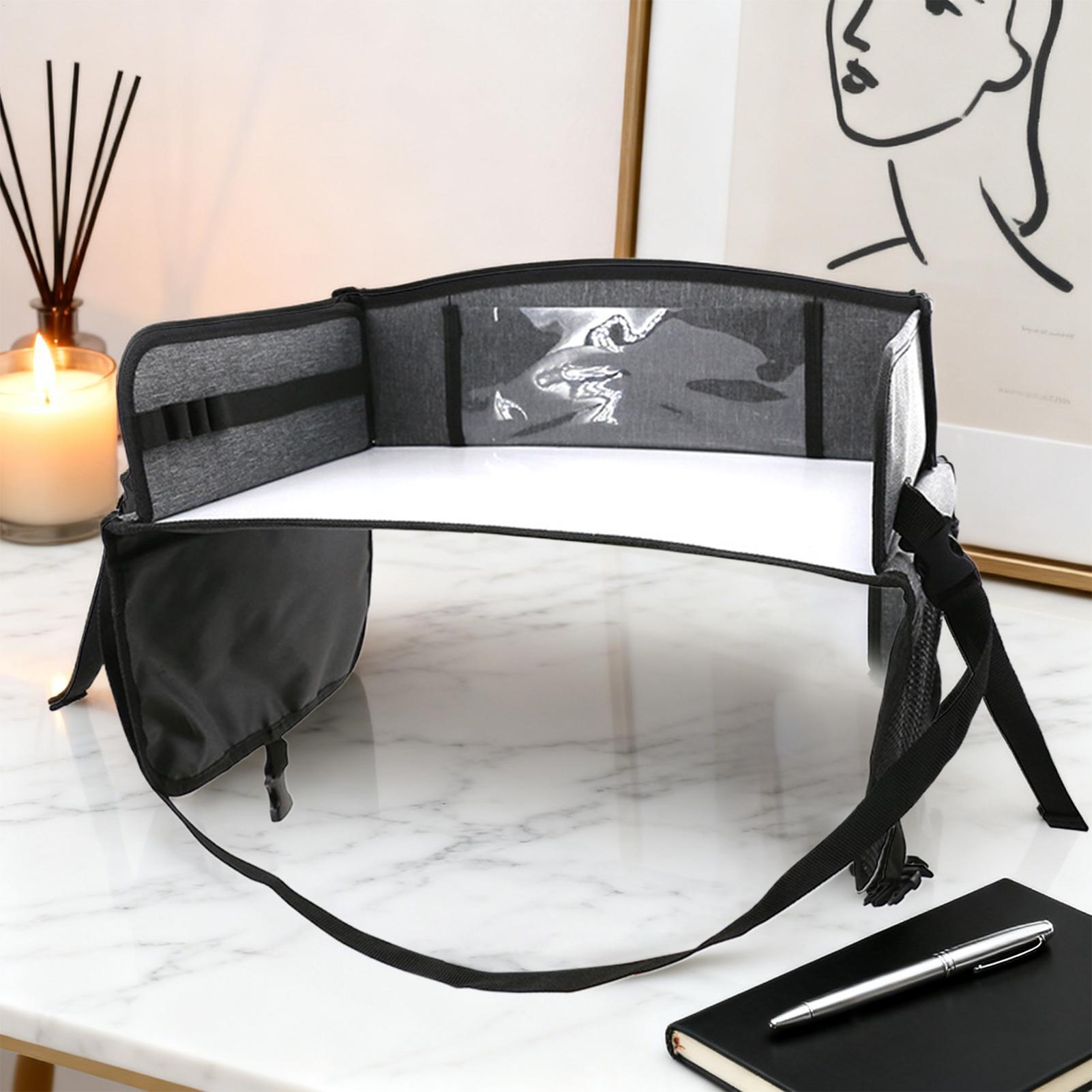 Car Seat Organizer - 子供用カートレイ ポケット付き 折りたたみ式オーガナイザー インタラクティブおもちゃ 子供用旅行カーシートデスク 屋外ロードトリップ