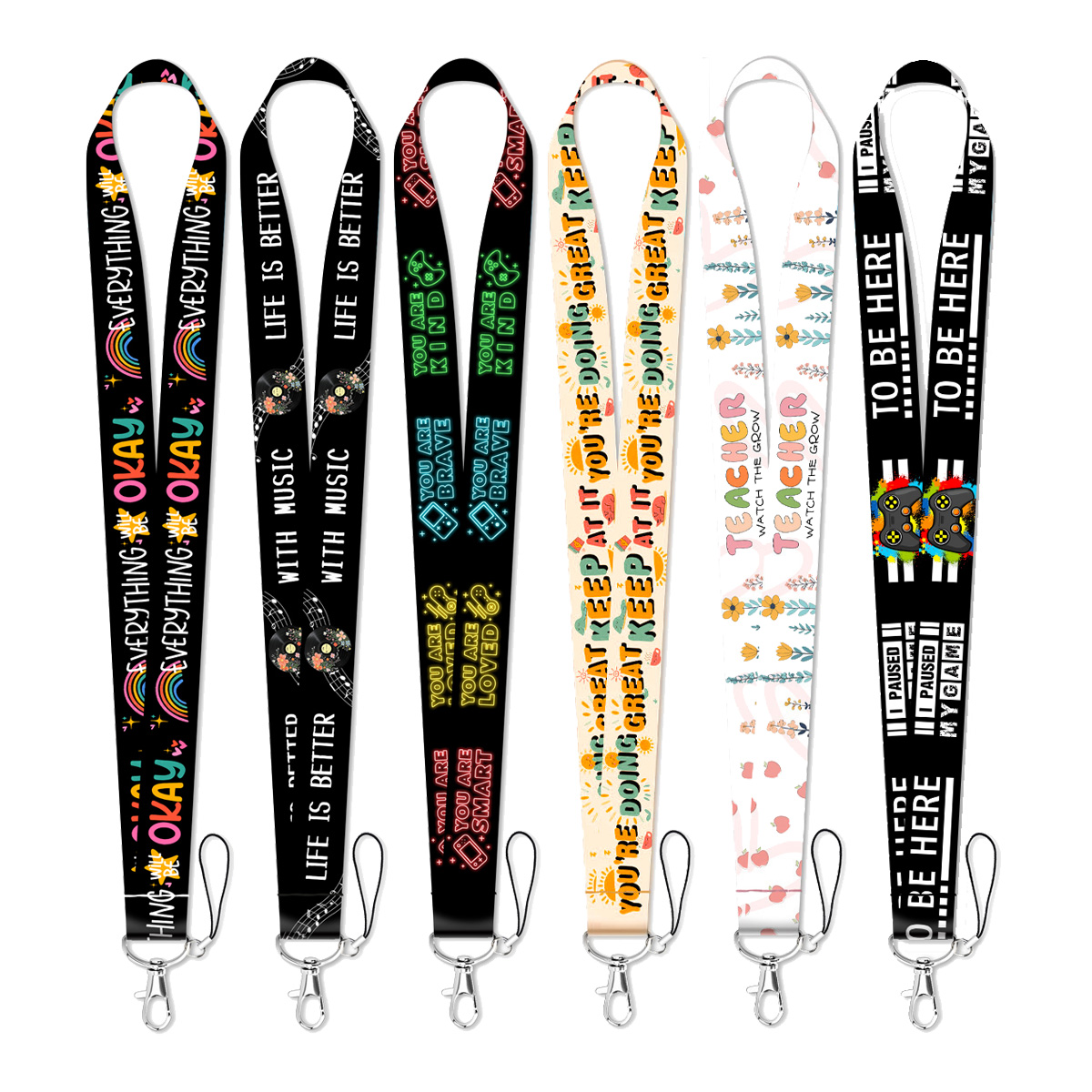 Car Accessories Quotation - Life Is Better ロープストラップキーホルダー、引用文入りネックストラップ、車、バイク、鍵用、紛失防止、吊り下げロープアクセサリー、ギフト