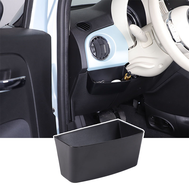 Car Seat Organizer - フィアット 500 2010-2026 車のダッシュボード運転席収納ボックスオーガナイザートレイコイン携帯電話ホルダー ABS 収納アクセサリー
