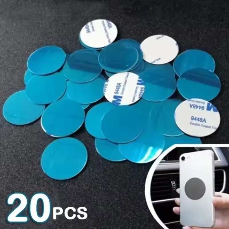 Car Phone Holder Magnetic - 1/50個入り 超薄型金属プレートステッカー。磁石式の車載用スマートフォンホルダーに使える汎用性の高い鉄板ステッカー。スマートフォン用磁石マウントディスク。