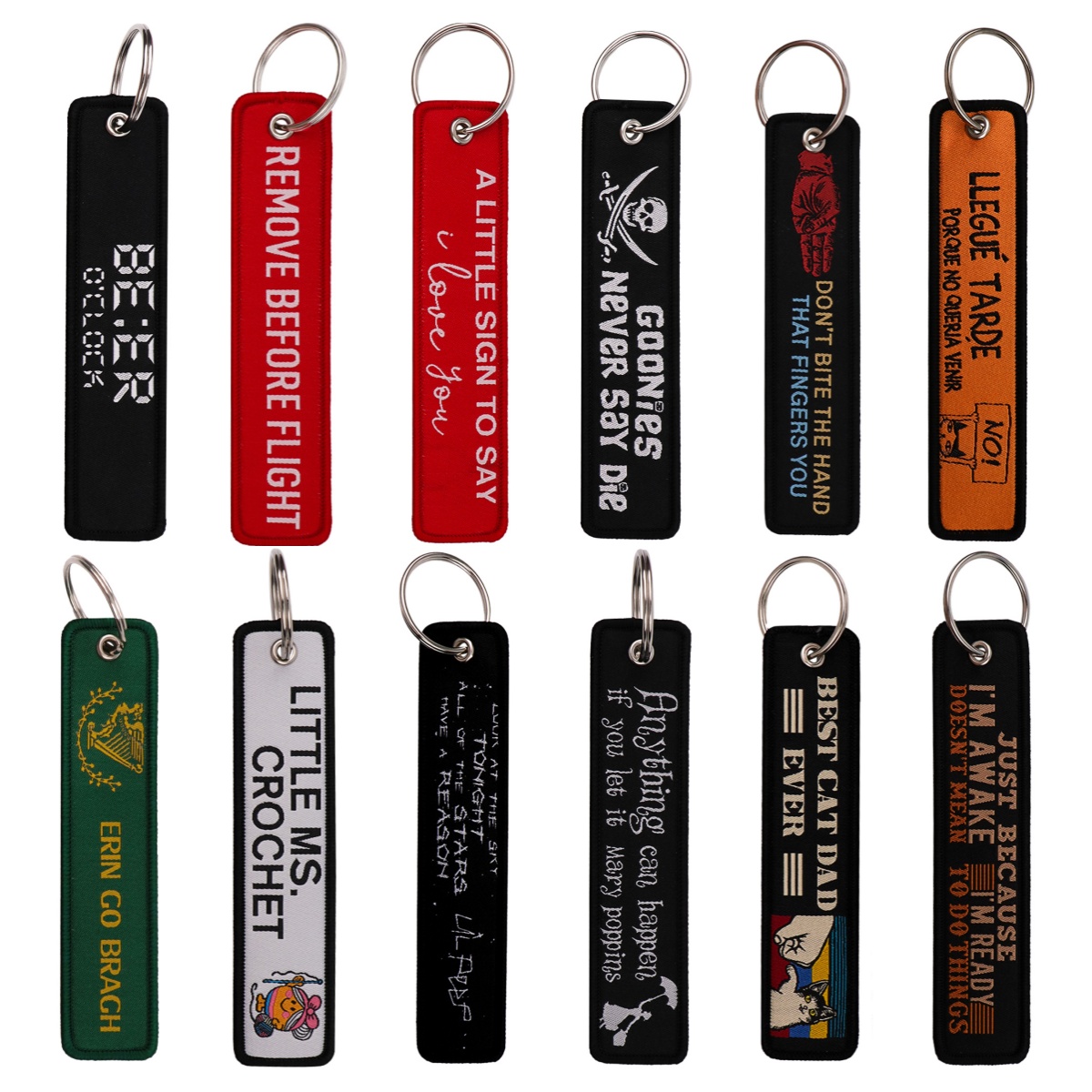 1 個の引用刺繍キータグジェットタグキーホルダーオートバイ車 - Car Accessories Quotation のレビューと価格