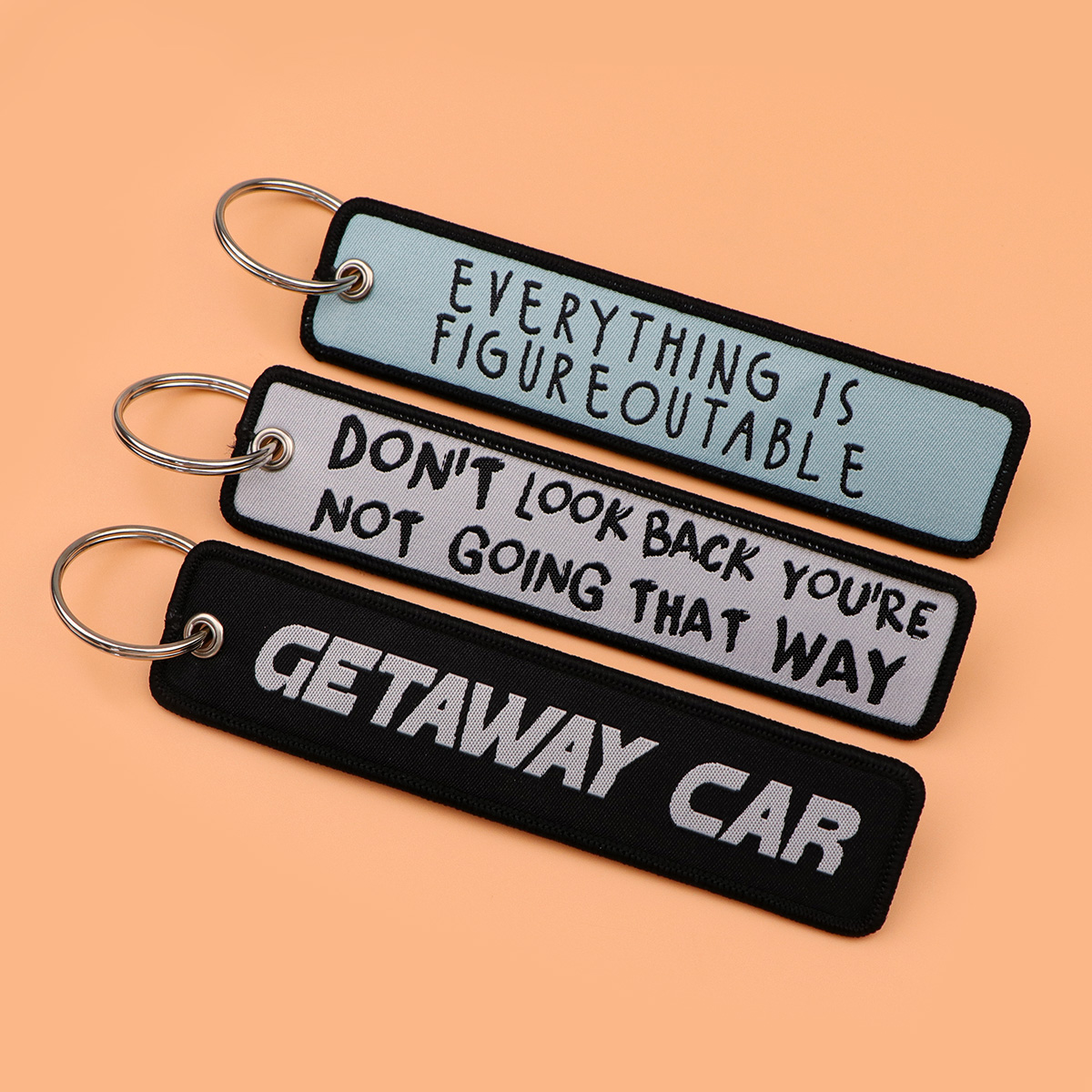 1 個スケルトン引用刺繍キータグ女性のための車オートバイキー - Car Accessories Quotation のレビューと価格