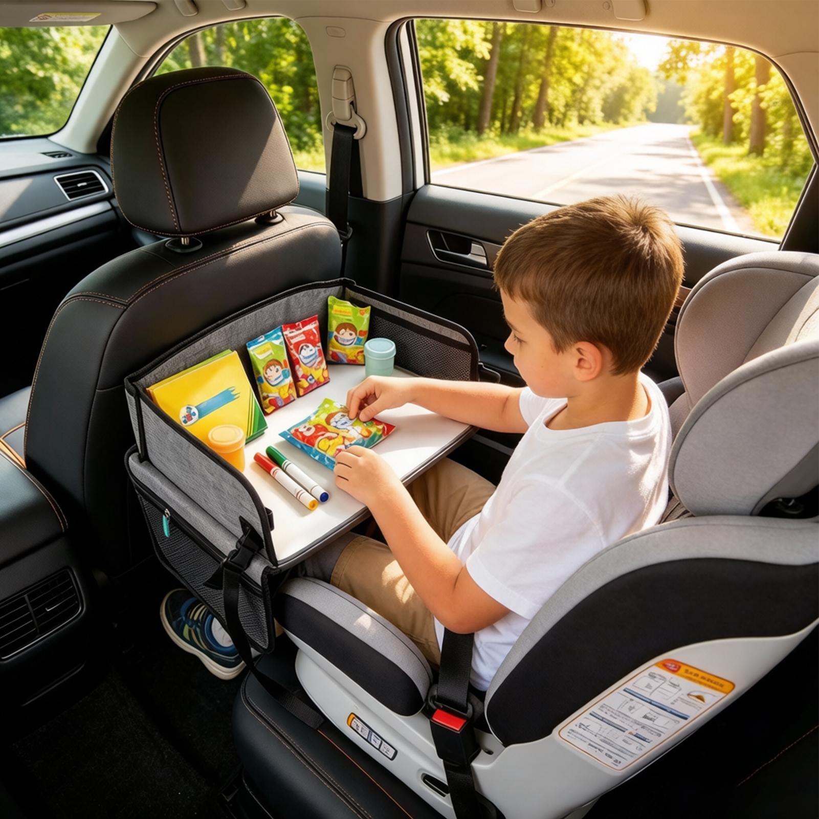 子供用カートレイ ポケット付き 折りたたみ式オーガナイザー  - Car Seat Organizer のレビューと価格