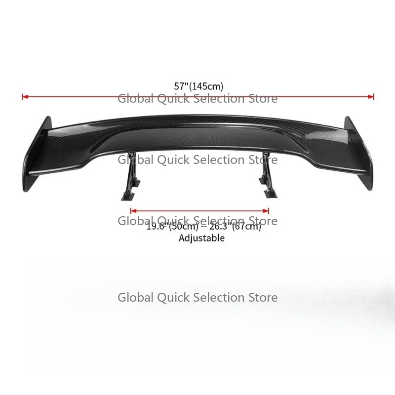 ユニバーサルカーリアスポイラーウィング145cm、カーボンフ - Car Accessories Rear のレビューと価格