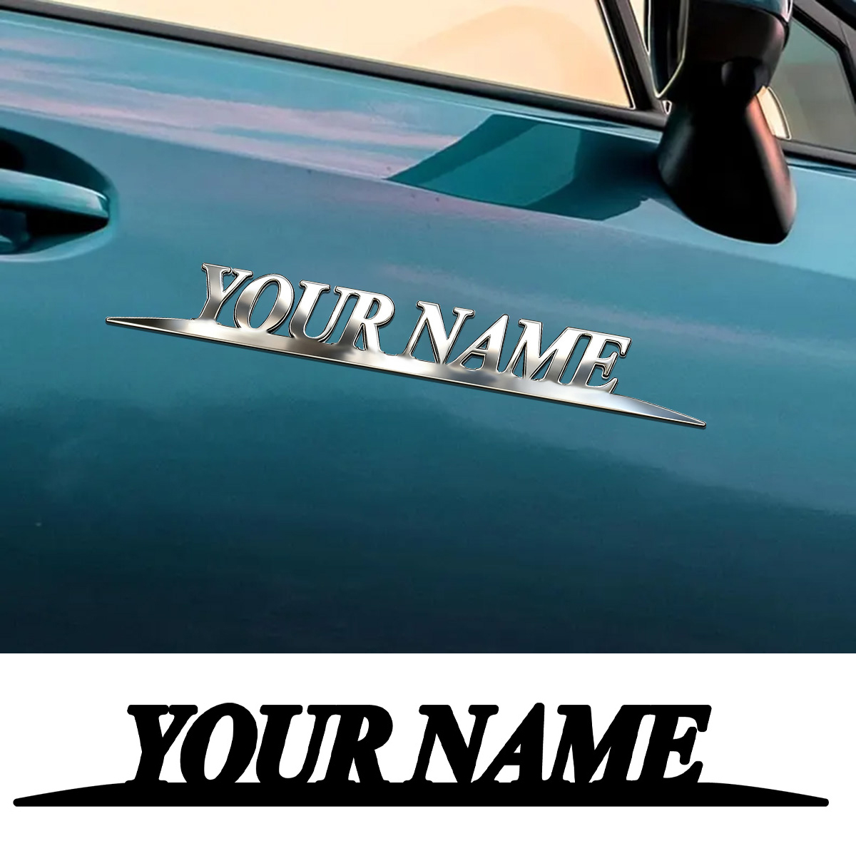 メタル製のおしゃれな「YOUR NAME」ステッカー、カスタ - Car Accessories Rear のレビューと価格