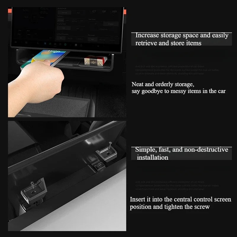テスラサイバートラック2025用アンダースクリーン収納ボック - Car Seat Organizer のレビューと価格