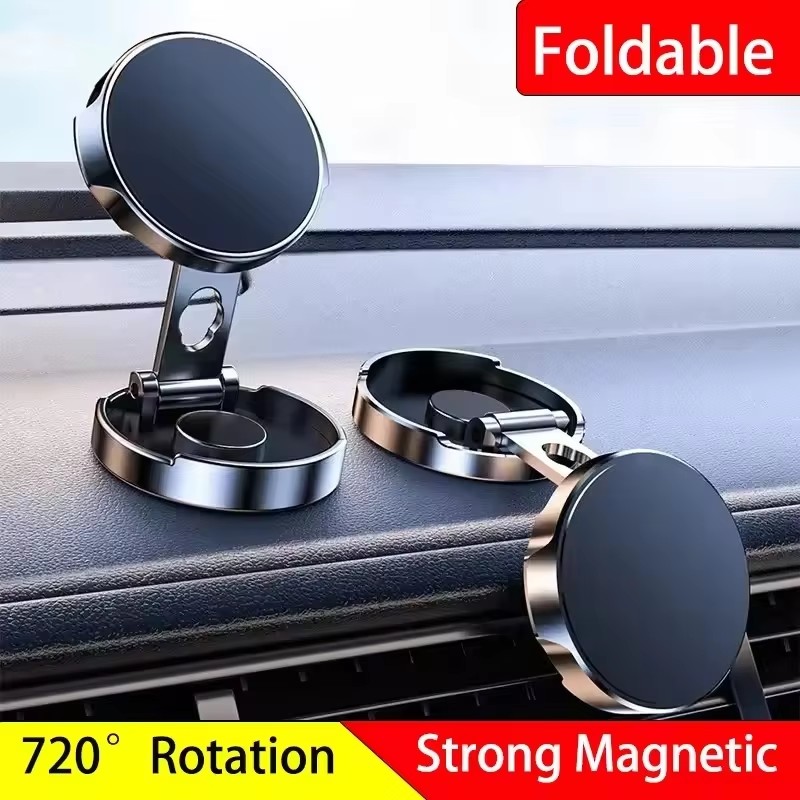 丸型折りたたみ式マグネットカーホルダー 360度回転式携帯電 - Car Phone Holder Magnetic のレビューと価格