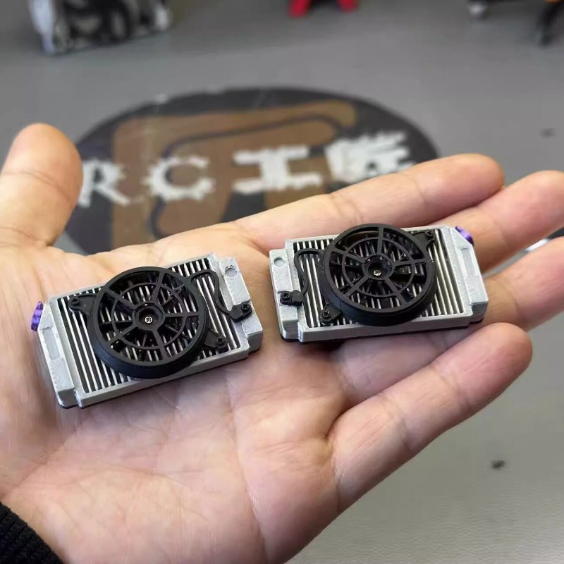 RCクローラー用スケールモデル装飾パーツ：冷却ファン、ラジエ - Car Accessories Youtube のレビューと価格